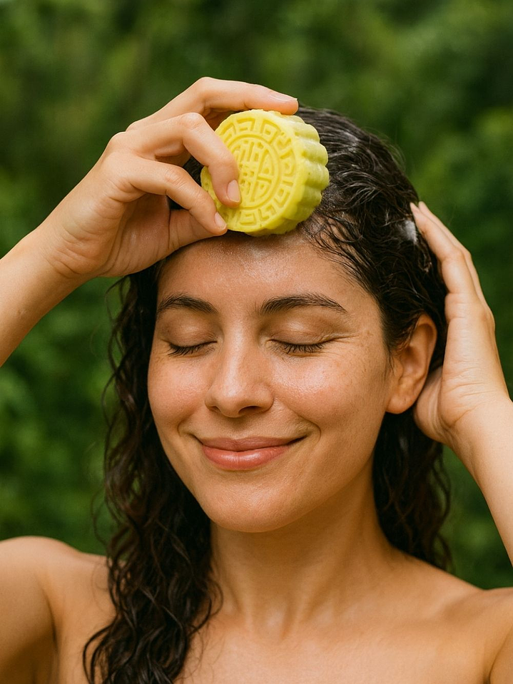 Shampoo Sólido Natural de Naranja y Limonaria 85g | Cabello Seco o Rizado | Hidratante Antifrizz | Vegano | Colombia 2