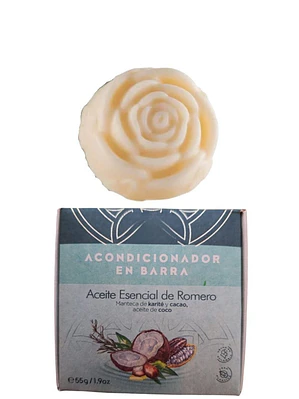 Acondicionador Sólido de Romero, Karité, Cacao y Coco 55g | Hidratación Profunda | Todo Tipo de Cabello | Vegano | Colombia 