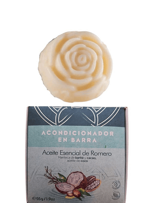 Acondicionador Sólido de Romero, Karité, Cacao y Coco 55g | Hidratación Profunda | Todo Tipo de Cabello | Vegano | Colombia 