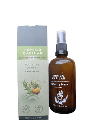 Tónico Capilar Anticaída de Romero y Maca 100 ml | Crecimiento, Fuerza y Equilibrio | Libre de Químicos | Colombia