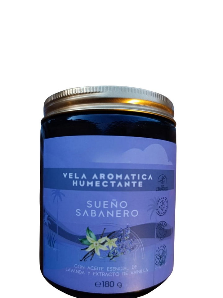Vela Aromática Humectante Natural con Aceites Esenciales Lavanda y Vainilla 180g | Doble Propósito: Aromatiza y Nutre la Piel | Cera de Soya, Coco y Karité  | Libre de Fragancias Sintéticas | Colombia 1