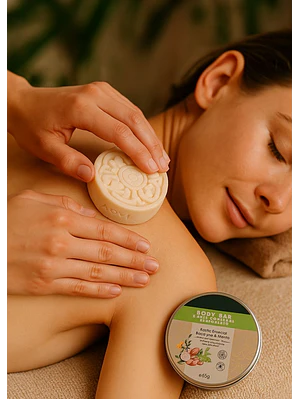 Barra Humectante Natural de Eucalipto y Menta 65g | Hidratación Profunda, Masaje Herbal y Alivio Muscular | Vegana y Libre de Químicos