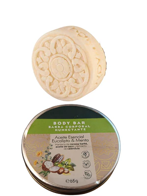 Barra Humectante Natural de Eucalipto y Menta 65g | Hidratación Profunda, Masaje Herbal y Alivio Muscular | Vegana y Libre de Químicos
