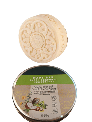Barra Humectante Natural de Eucalipto y Menta 65g | Hidratación Profunda, Masaje Herbal y Alivio Muscular | Vegana y Libre de Químicos
