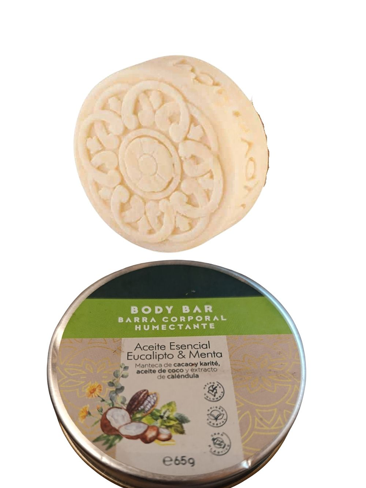 Barra Humectante Natural de Eucalipto y Menta 65g | Hidratación Profunda, Masaje Herbal y Alivio Muscular | Vegana y Libre de Químicos 1