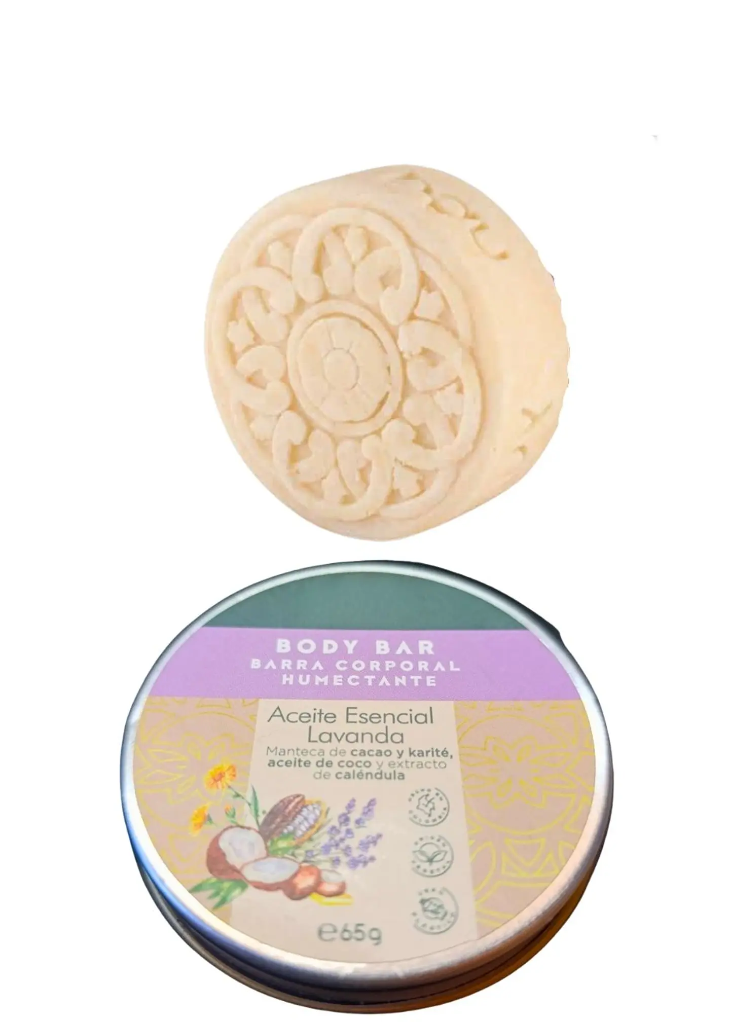 Barra Humectante Natural de Lavanda 65g | Hidratación Profunda, Relajante y Vegana | Libre de Químicos 1