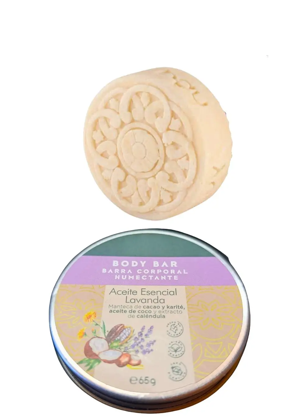 Barra Humectante Natural de Lavanda 65g | Hidratación Profunda, Relajante y Vegana | Libre de Químicos 1