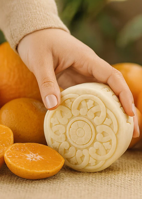 Barra Humectante Natural de Naranja y Mandarina 65g | Hidratación, Tonificación y Bienestar Emocional | Vegana y Libre de Químicos
