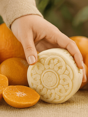 Barra Humectante Natural de Naranja y Mandarina 65g | Hidratación, Tonificación y Bienestar Emocional | Vegana y Libre de Químicos