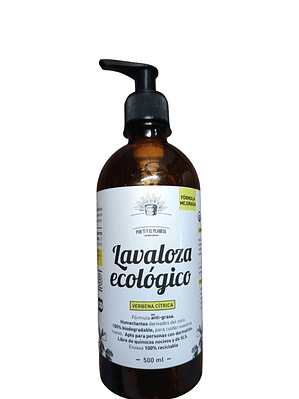 Lavaloza Ecológico Verbena Cítrica 500ml $50 por ml | Seguro para Biberones | Anti-grasa | 100% Biodegradable