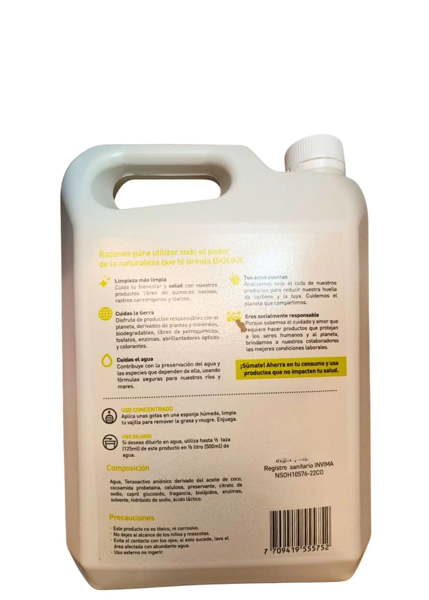 Lavaloza Ecológico Verbena Cítrica 1 Galón (3,785 L)  $24 por ml | Mayor Ahorro y Rendimiento | Seguro para Biberones | Anti-grasa | 100% Biodegradable 3