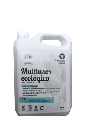 Limpiador Multiusos Eucalipto Ecológico 1 Galón (3,785 L) | Mayor Ahorro y Rendimiento | Desengrasante y Desinfectante Natural Antibacterial | 99% Biodegradable | Libre de Químicos Tóxicos