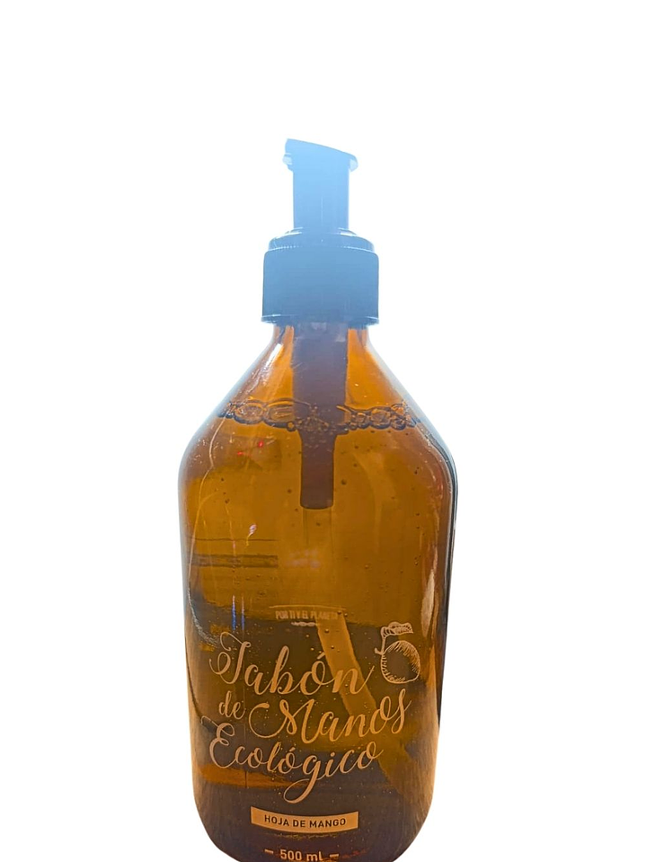 Jabón de Manos Ecológico Hoja de Mango 500ml $60 por ml | Limpieza Suave e Hidratante | pH Neutro | 100% Biodegradable y envase de vidrio | Vegano y Libre de Químicos Tóxicos 1