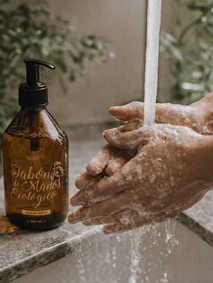 Jabón de Manos Ecológico Hoja de Mango 500ml $60 por ml | Limpieza Suave e Hidratante | pH Neutro | 100% Biodegradable y envase de vidrio | Vegano y Libre de Químicos Tóxicos