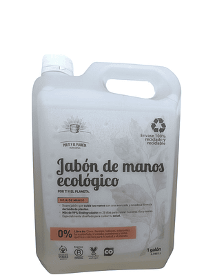 Jabón de Manos Ecológico Hoja de Mango 1 Galón | Mayor Ahorro y Rendimiento $23 por ml | Limpieza Suave e Hidratante | pH Neutro | 100% Biodegradable | Vegano y Libre de Químicos Tóxicos