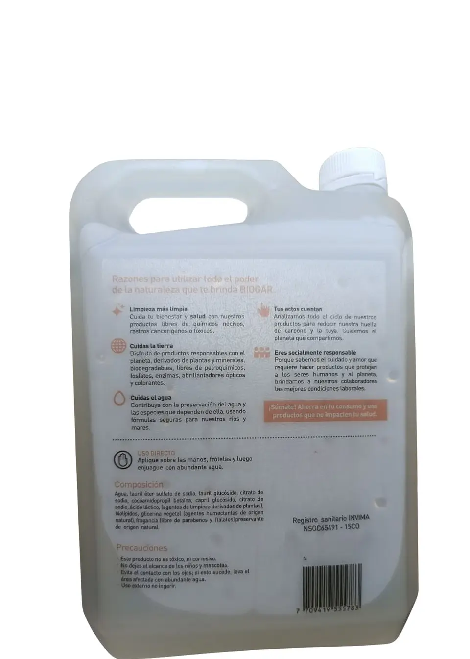 Jabón de Manos Ecológico Hoja de Mango 1 Galón | Mayor Ahorro y Rendimiento $23 por ml | Limpieza Suave e Hidratante | pH Neutro | 100% Biodegradable | Vegano y Libre de Químicos Tóxicos 3