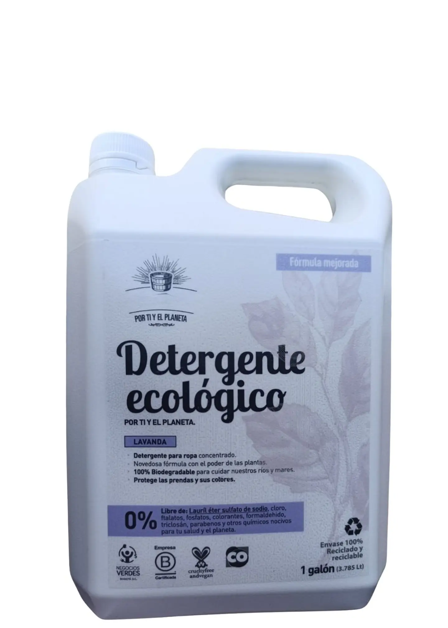 Detergente Ecológico Lavanda Silvestre 1 Galón (3,785 L) | Mayor Ahorro y Rendimiento | Biodegradable | Sin Petroquímicos ni GMO’s | Apto para Bebés y Mascotas 1
