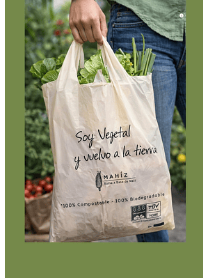 Bolsas Cargaderas de Maíz Compostables x50 | Biodegradables, Resistentes y Sin Microplásticos |Aptas para contacto indirecto con alimentos