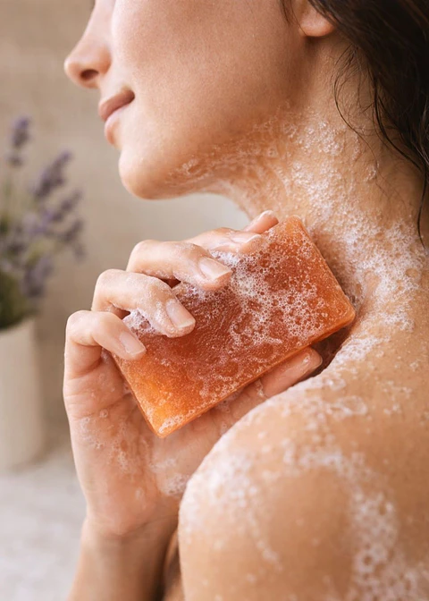 Jabón Natural Artesanal de Lavanda y Arcilla Roja | Facial y Corporal | Hidratación y Calma para Pieles Delicadas 100g