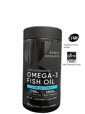 Sport Research  | Omega 3 1055 mg  150 capsulas EPA + DHA de alta potencia | Apoyo al corazón, articulaciones y memoria | Colombia