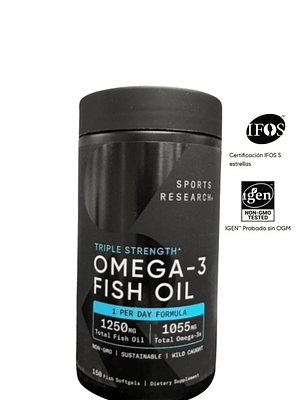 Sport Research  | Omega 3 1055 mg  150 capsulas EPA + DHA de alta potencia | Apoyo al corazón, articulaciones y memoria | Colombia