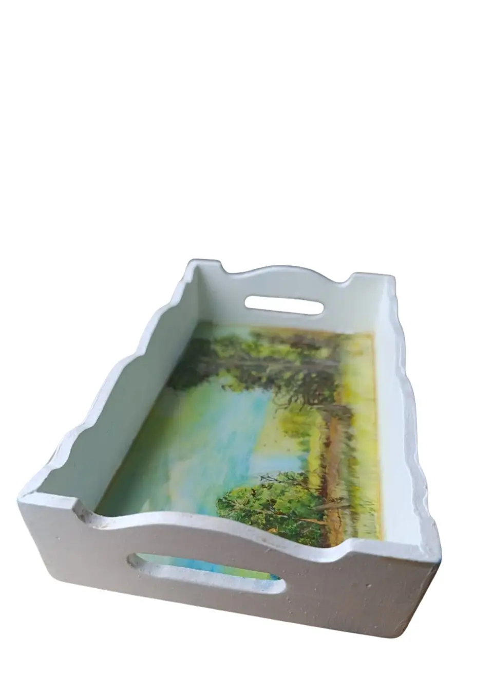 Bandeja Artesanal  ARBOLES de Madera Pintada a Mano con Resina Brillante |  Diseños Únicos y Personalizados | Durabilidad y Reutilización Consciente 4