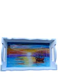 Bandeja Artesanal  EL BARCO de Madera Pintada a Mano con Resina Brillante |  Diseños Únicos y Personalizados | Durabilidad y Reutilización Consciente - Miniatura 1