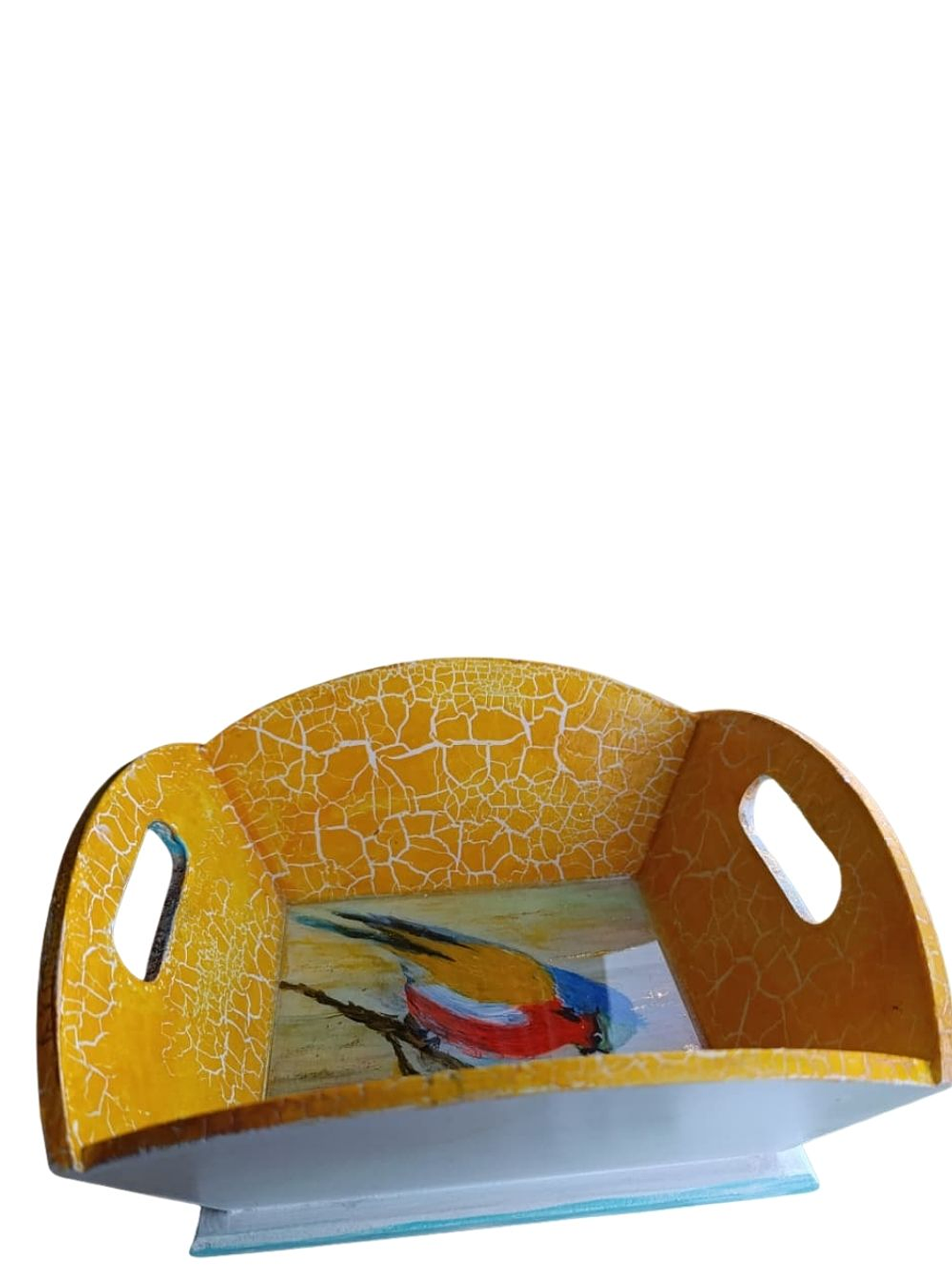 Bandeja Artesanal  PAJARO de Madera Pintada a Mano con Resina Brillante |  Diseños Únicos y Personalizados | Durabilidad y Reutilización Consciente 3