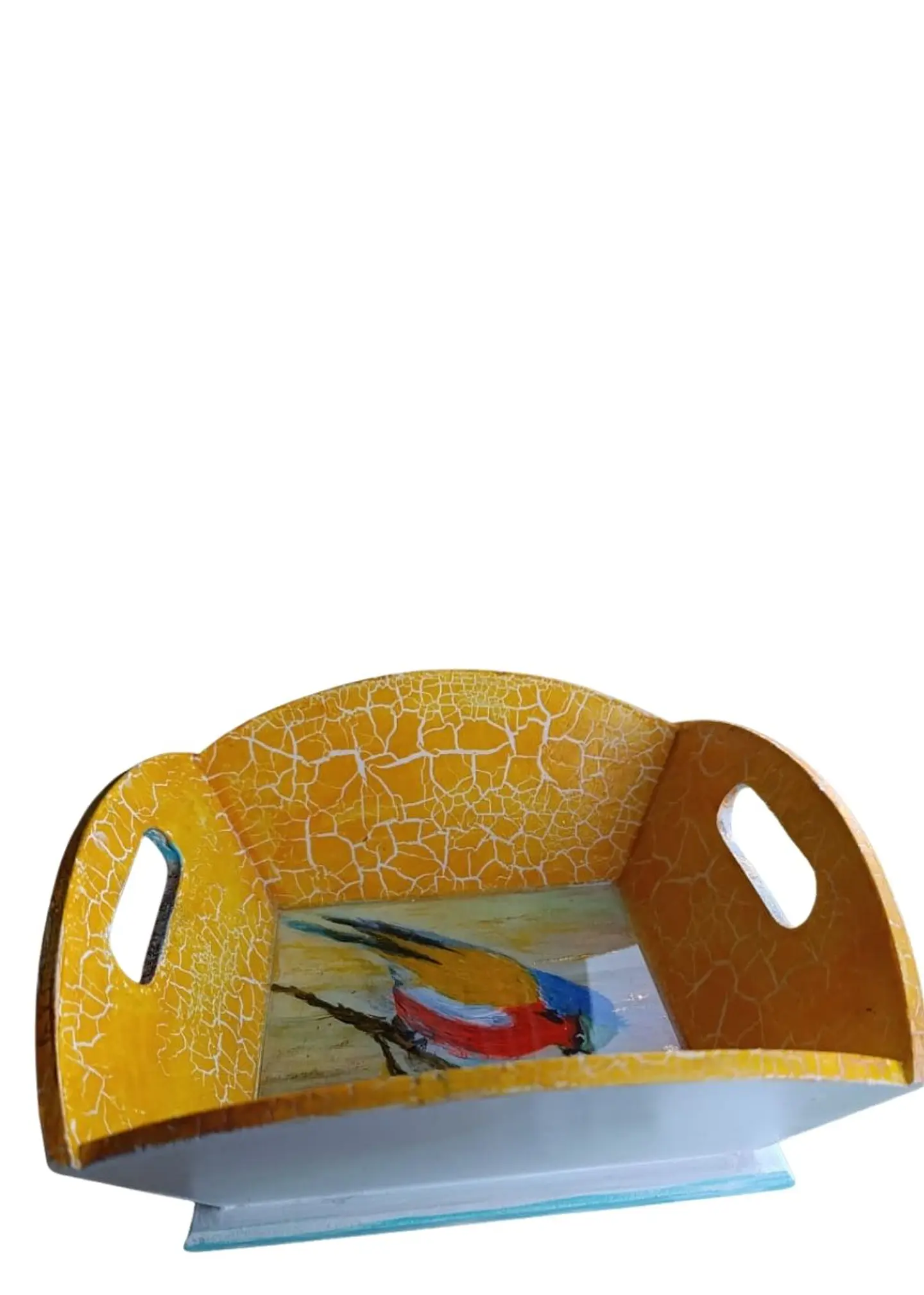 Bandeja Artesanal  PAJARO de Madera Pintada a Mano con Resina Brillante |  Diseños Únicos y Personalizados | Durabilidad y Reutilización Consciente 3