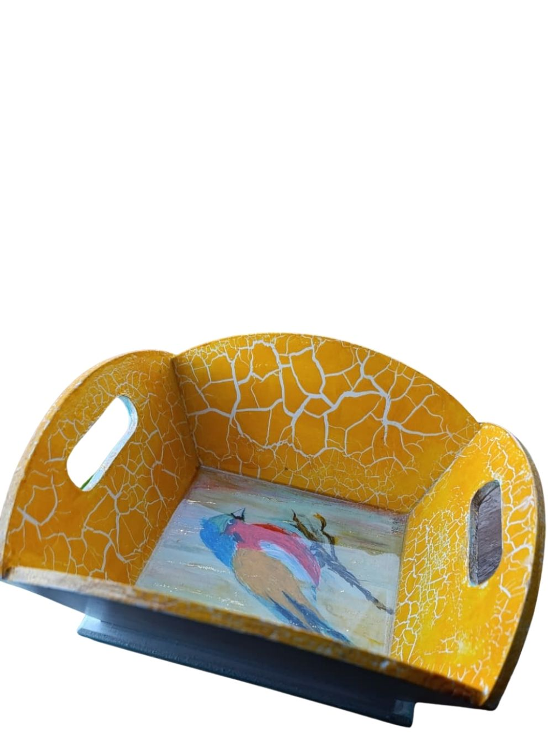 Bandeja Artesanal  PAJARO de Madera Pintada a Mano con Resina Brillante |  Diseños Únicos y Personalizados | Durabilidad y Reutilización Consciente 4