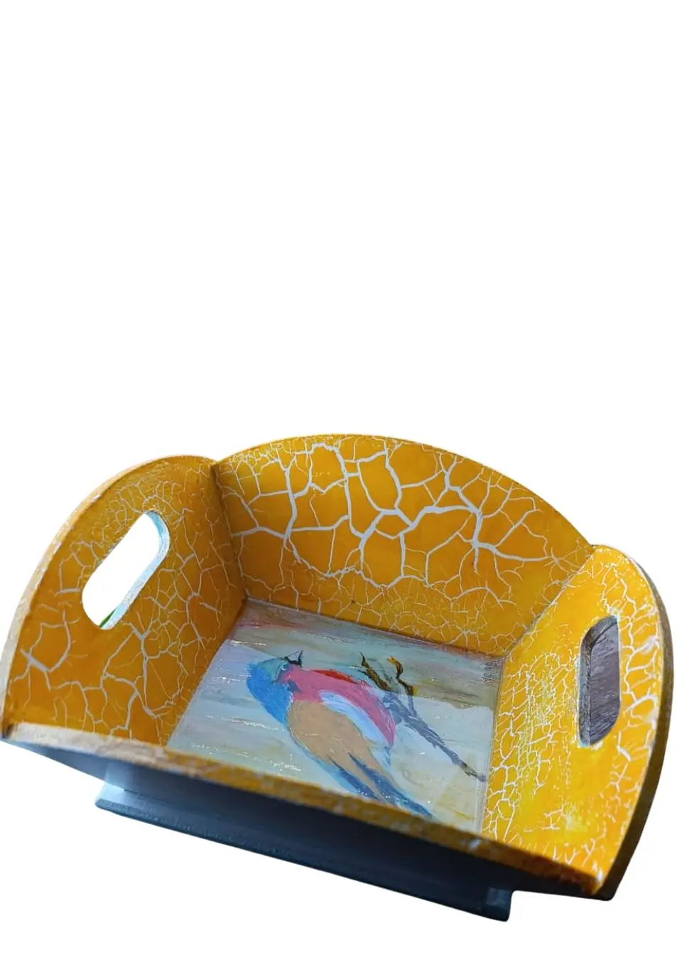 Bandeja Artesanal  PAJARO de Madera Pintada a Mano con Resina Brillante |  Diseños Únicos y Personalizados | Durabilidad y Reutilización Consciente 4