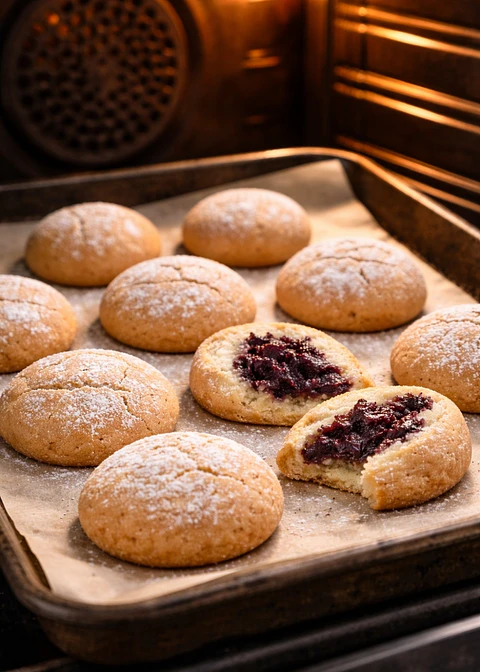 Galleta Artesanal Corazón de Mora & Manzana | Rellena con Confitura Casera | Ideal para Té o Café | Hecho Bajo Pedido | Sin Conservantes | Minimo 24 unidades por pedido