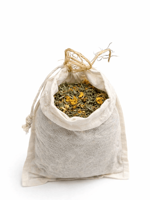 Bolsa Infusión Herbal Orgánica 7 Hierbas: Caléndula, pronto alivio, romero, estragón, menta, cidrón y ajenjo 20g | Rinde 15L | Sabor Natural | Empaque de Algodón