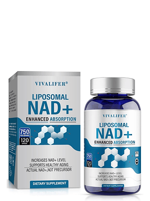 NAD+ Liposomal 750 mg 120 cápsulas | Absorción Máxima | Energía Celular, Antienvejecimiento y Metabolismo Activo | Colombia