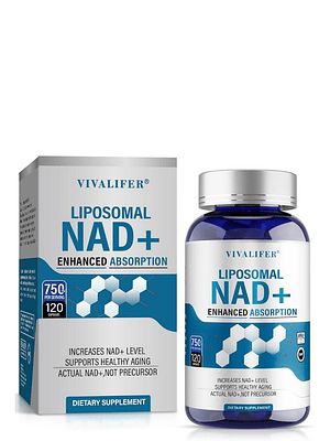 NAD+ Liposomal 750 mg 120 cápsulas | Absorción Máxima | Energía Celular, Antienvejecimiento y Metabolismo Activo | Colombia