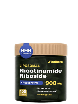 NAD+ Liposomal WindBoss 900 mg 100 caps | Nicotinamida Ribósido + Resveratrol y Quercetina | Energía Celular y Antienvejecimiento  | Colombia