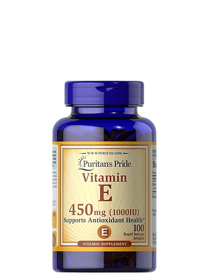 Vitamina E 450 mg Puritan’s Pride® | Antioxidante Celular | Soporte para la Protección Oxidativa | 100 Cápsulas | Colombia