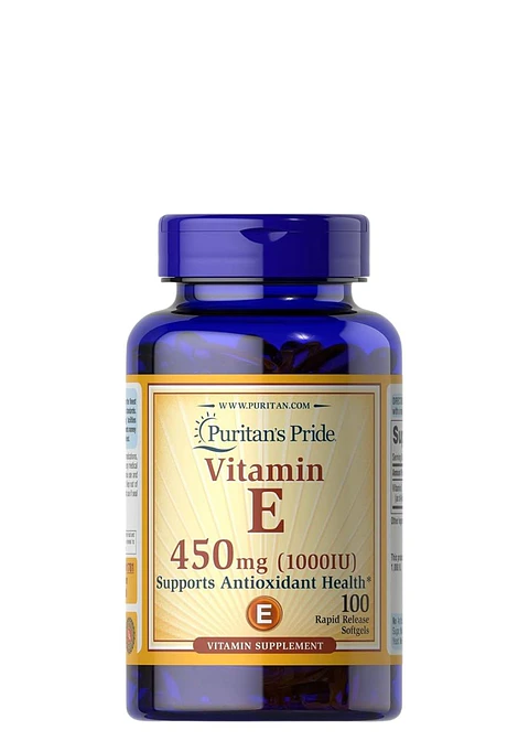 Vitamina E 450 mg Puritan’s Pride® | Antioxidante Celular | Soporte para la Protección Oxidativa | 100 Cápsulas | Colombia
