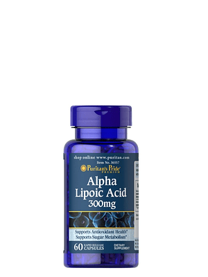 Alpha Lipoic Acid 300 mg Puritan’s Pride® | Antioxidante Celular y Soporte Metabólico | 60 Cápsulas | Colombia