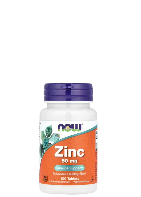 Zinc 50 mg NOW Foods® | Soporte Inmunológico y Antioxidante | 100 Tabletas | Alta Potencia | Colombia