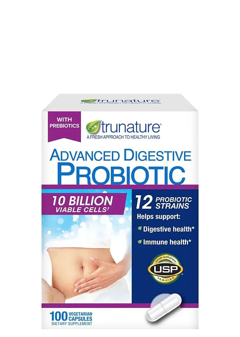 Trunature Advanced Digestive Probiotic 12 Cepas | Soporte Digestivo Diario | 100 Cápsulas | Colombia