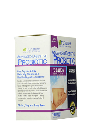 Trunature Advanced Digestive Probiotic 12 Cepas | Soporte Digestivo Diario | 100 Cápsulas | Colombia