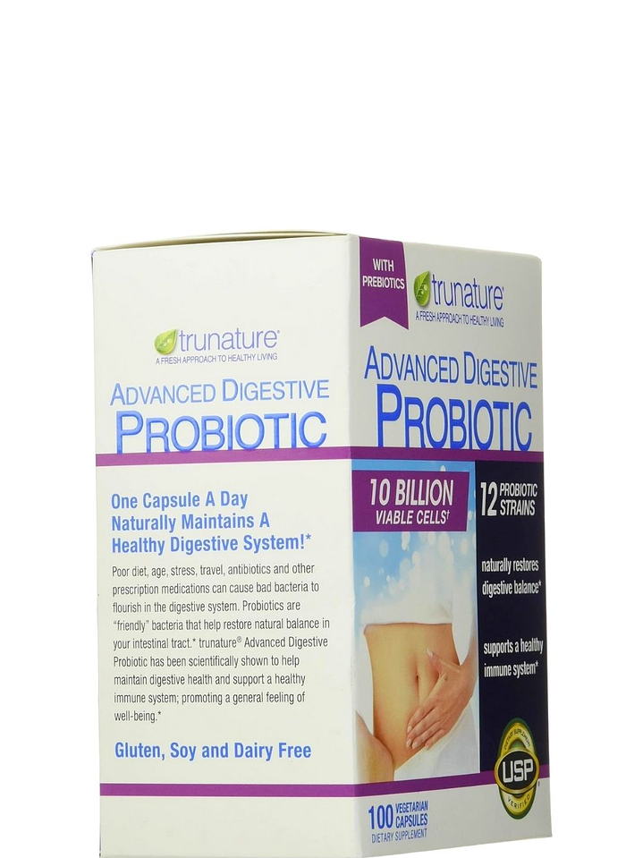 Trunature Advanced Digestive Probiotic 12 Cepas | Soporte Digestivo Diario | 100 Cápsulas | Colombia 2