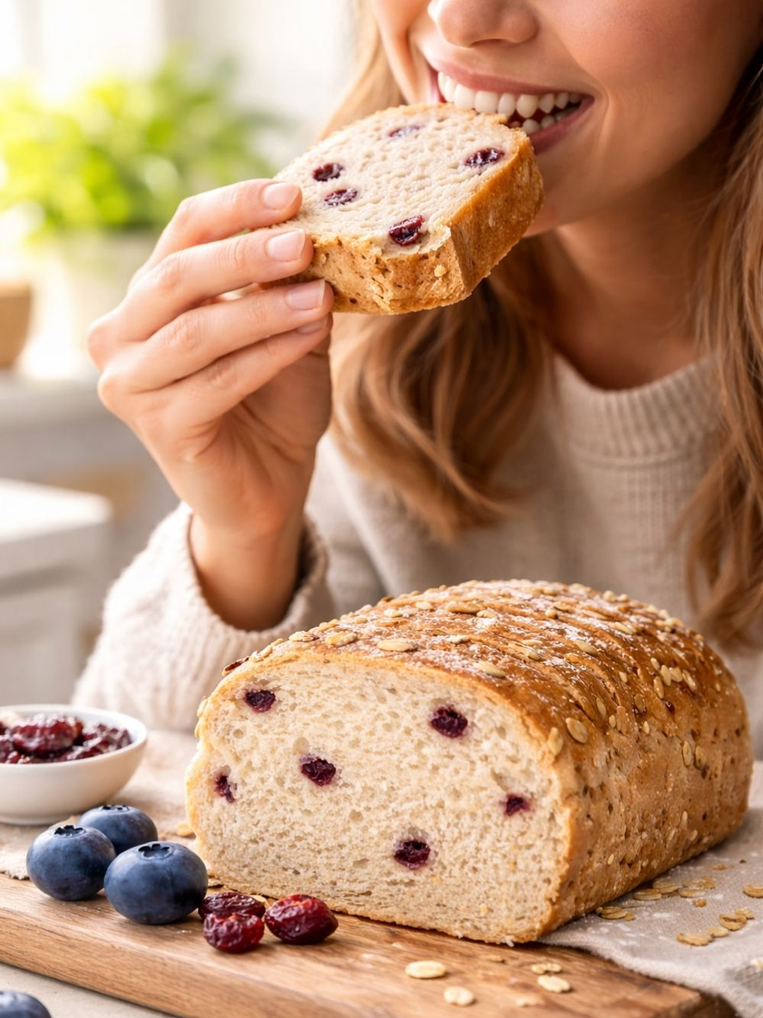 Pan Masa Madre de Avena y Arándanos Tajado 520 g | Fermentación Natural | Sin Conservantes Artificiales | Artesanal | Sin Azúcar, Sin Lácteos | Hecho Bajo Pedido 2