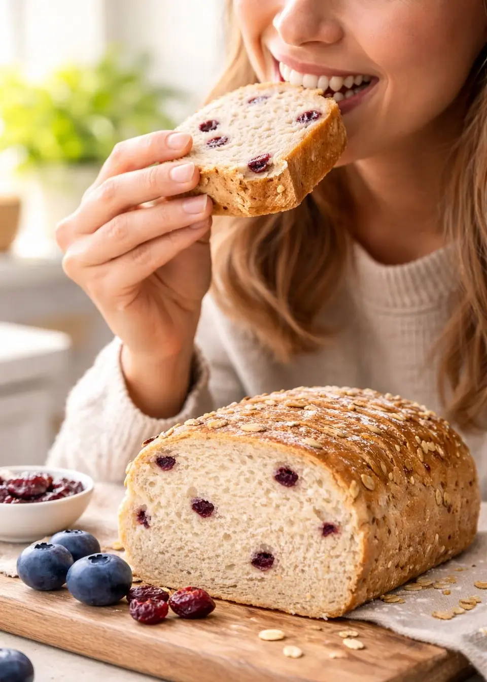 Pan Masa Madre de Avena y Arándanos Tajado 520 g | Fermentación Natural | Sin Conservantes Artificiales | Artesanal | Sin Azúcar, Sin Lácteos | Hecho Bajo Pedido 2