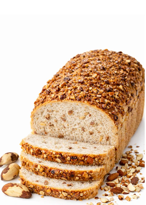 Pan Integral de Nuez del Brasil y Almendras Tajado 480 g | Artesanal | Sin Azúcar, Sin Lácteos | Hecho Bajo Pedido