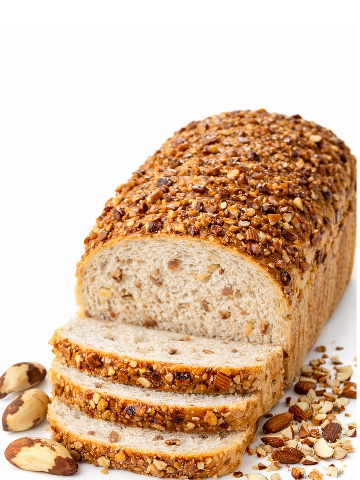 Pan Integral de Nuez del Brasil y Almendras Tajado 480 g | Artesanal | Sin Azúcar, Sin Lácteos | Hecho Bajo Pedido 1