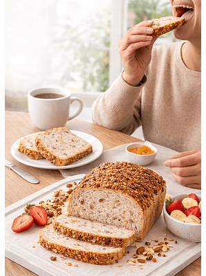 Pan Integral de Nuez del Brasil y Almendras Tajado 480 g | Artesanal | Sin Azúcar, Sin Lácteos | Hecho Bajo Pedido