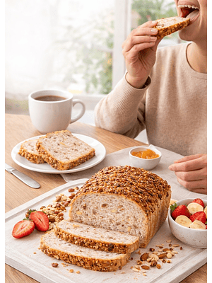 Pan Integral de Nuez del Brasil y Almendras Tajado 480 g | Artesanal | Sin Azúcar, Sin Lácteos | Hecho Bajo Pedido