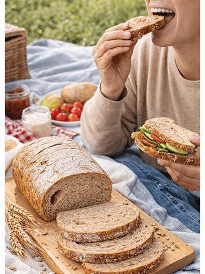 Pan Tajado de Centeno e Integral 570 g | Artesanal | Sin Azúcar | Fuente de Fibra | Hecho Bajo Pedido